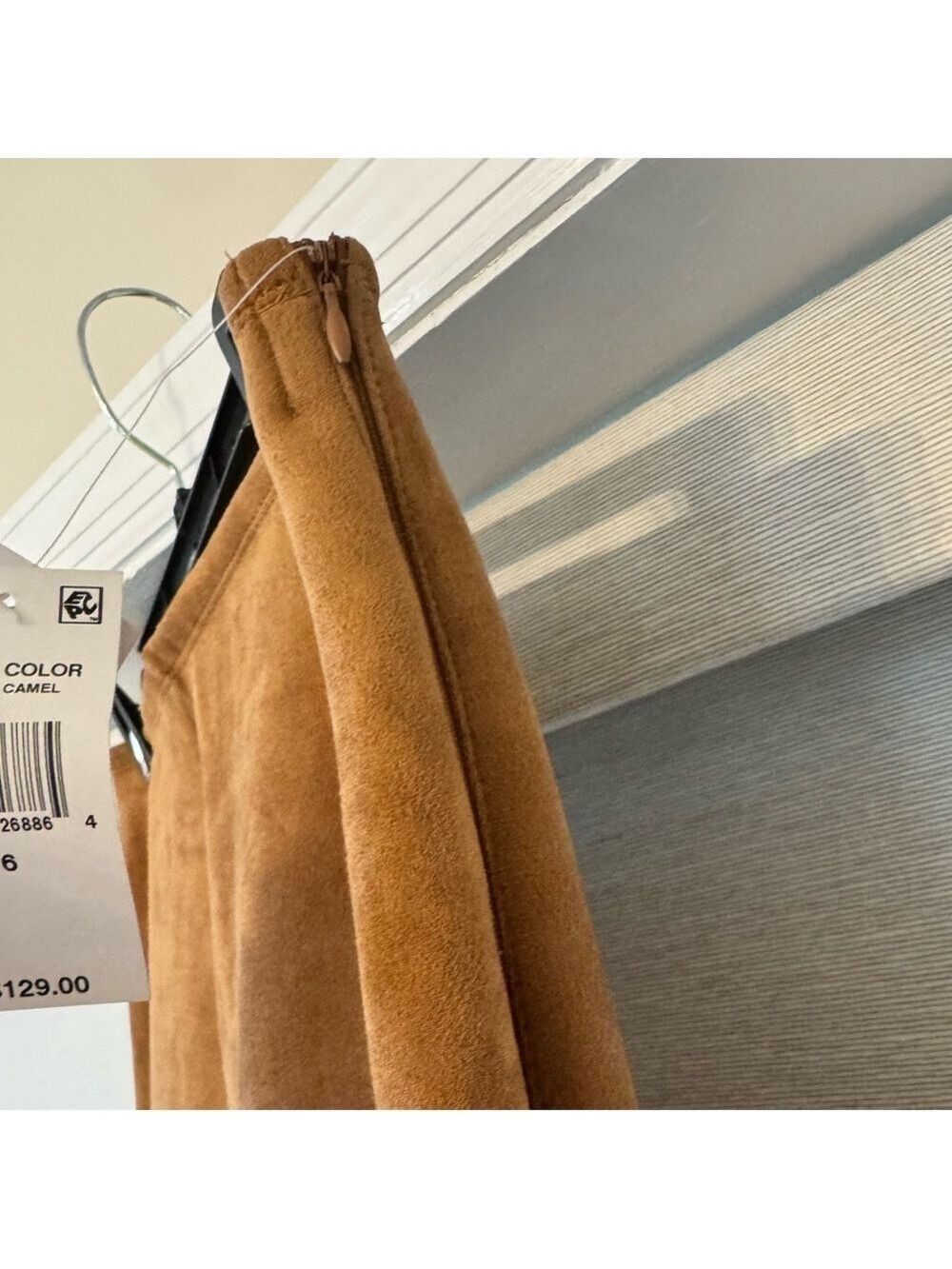&Basics Womens Faux Suede Straight Leg Pants In Camel - Picture 4 of 8